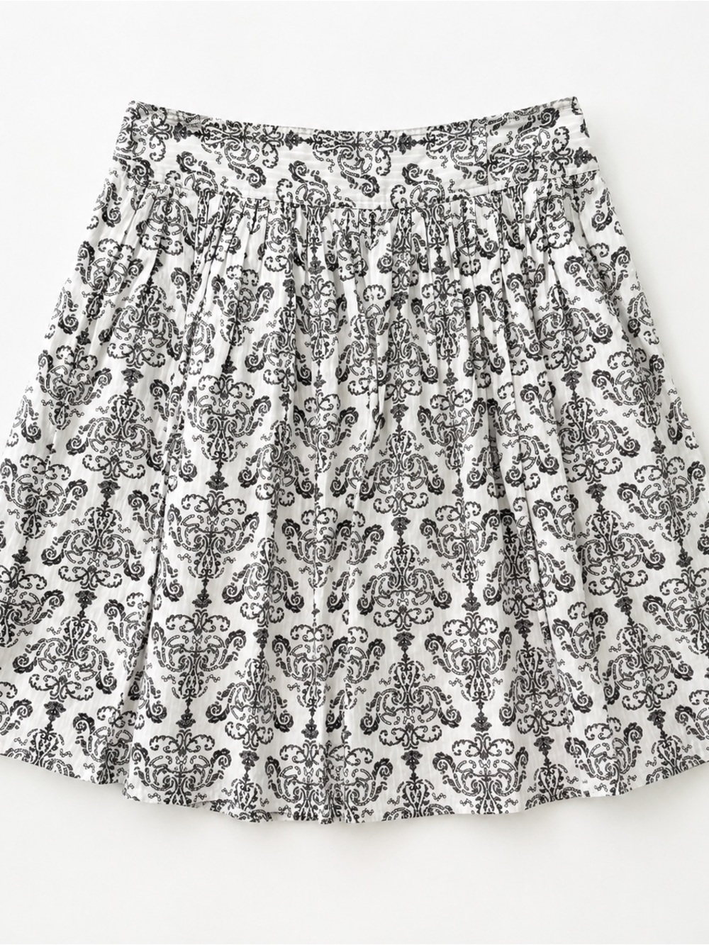 Ann Taylor loft lined cotton Elegant Black and White Patterned Skirt size 10
